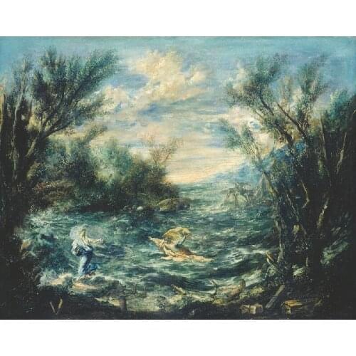 Classical landscape oilpainting handpainted art picture print on canvas church wall decor art room wall craft