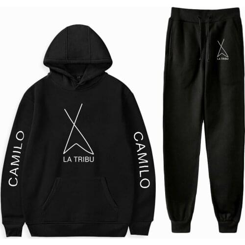 2021 Camilo Echeverry Print Fashion Fall Suit Sportswear Hooded Sweatshirt + Ankle Banded Pant Two Piece Set Streetwear Style