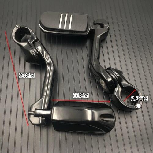 1-1/4" 32mm Highway Foot Pegs Foot Rest Short Mount Crash Engine Guard Black For Harley Touring Electra Road Glide Sportster
