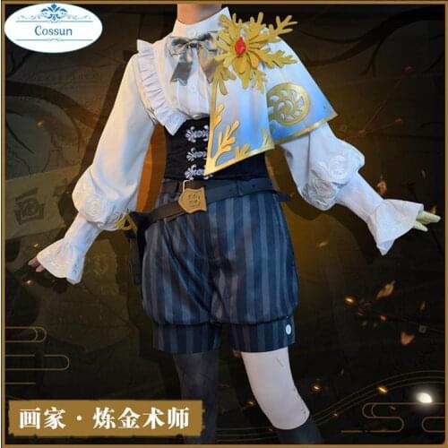 Game Identity V Edgar Valden Painter Alchemist Gold Skin Suit Uniform Cosplay Costume Halloween Outfits For Women men
