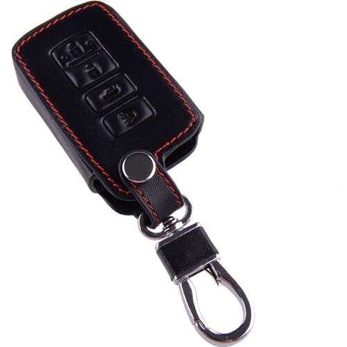 4-Button Leather Key Cover Fob Case Fit For Toyota Avalon Camry Corolla Highlander RAV4 Yaris Tacoma Prius