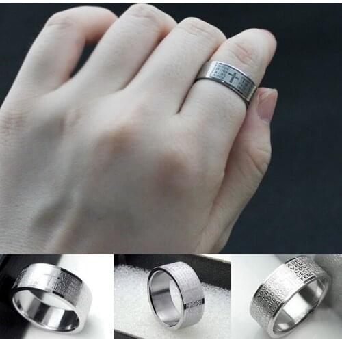 Cross Bible Ring For Men Women Fashion Europe And America Style Jewelry Ring Punk Trendy Guy Girls Stylish Gifts Accessories