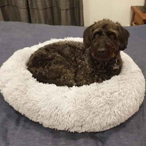 Dog Bed Super Soft Pet Bed Round Long Plush Dog Kennel Cat House