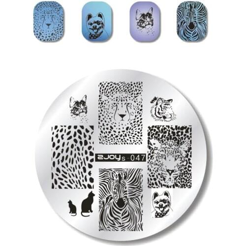Round 5.5cm Nail Art Stamp Stamping Plates Template Set Cute Animal Flower Rose Lace Image Manicure Plate