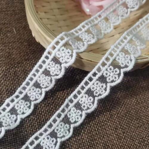 1Yards High Quality Lace Fabric Curtain Guipure Embroidery Lace Applique Sewing Wedding 1.8cm Ribbon Clothing Collar encaje LA40