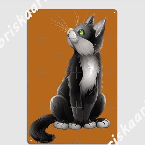 Cute Black Cat Metal Sign Painting Décor Decoration Mural Wall Cave Tin sign Posters