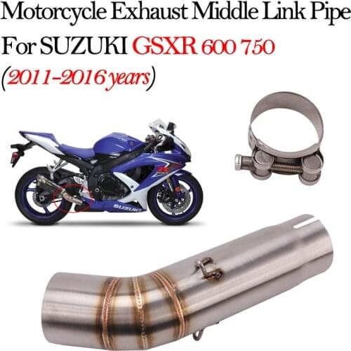 Slip On Motorcycle Exhaust Escape Moto Modified Muffler Connection Middle Link Pipe For SUZUKI GSXR 650 GSXR 750 2011-2016 Years