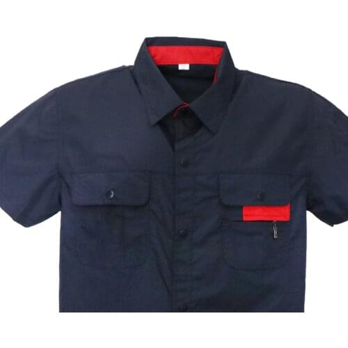 Men Women Short Sleeve Work Uniform Garage Repairman Engineer Working Jacket and Pants Suit