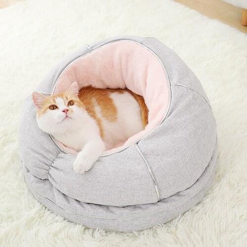 2021 New Dog Cat Bed Round Comfortable Warm House Soft Winter Nest For Small Dogs Large Size Deep Sleeping Kennel Pet Supplies