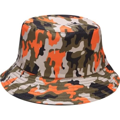 Ldslyjr Cotton Camouflage Print Bucket Hat Fisherman Hat Outdoor Travel Hat Sun Cap Hats for Men and Women 386