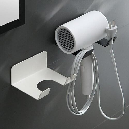 Blower Rack Perforation-free Anti-drop Carbon Steel No Odor Simple Hair Dryer Shelf for Drying