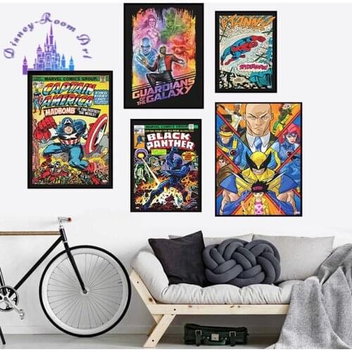 Marvel Canvas Poster Painting Superhero Spiderman Movie Poster Art Canvas Poster Painting Avengers Wall Picture Room Gift