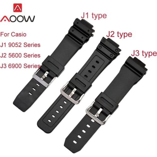 16mm Silicone Watchband for Casio G-Shock 9052 5600 6900 Series Strap Men Rubber Sport Waterproof Replacement Band Accessories