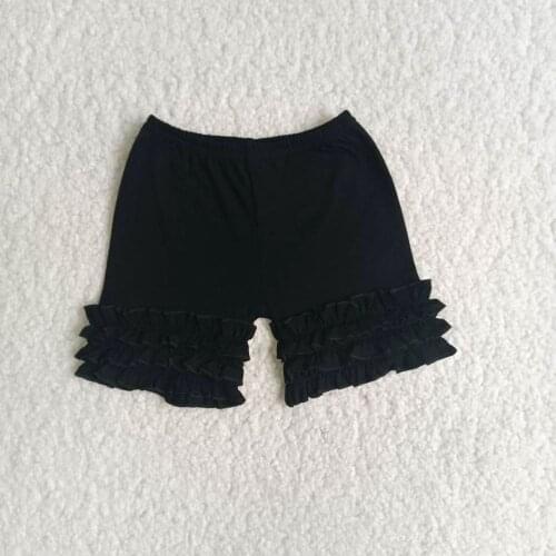 Summer Kids Icing Ruffle Shorts Girl Solid Color Breechcloth Toddlers Fashion Short Pants With Elastic Waist