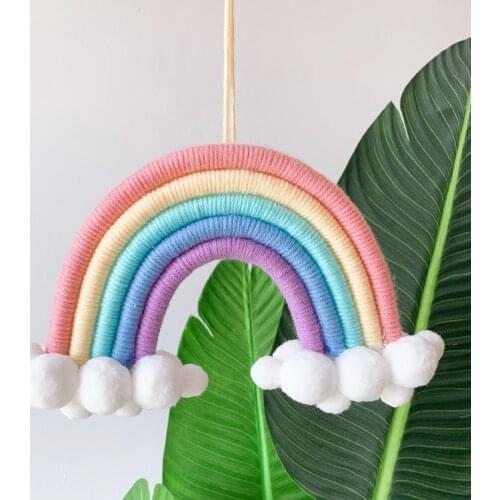 Nordic Kids Room Rainbow Cloud Hanging Decoration Rainbow Wall Hanging Decor Scandinavian Kids Room Decoration Accessories