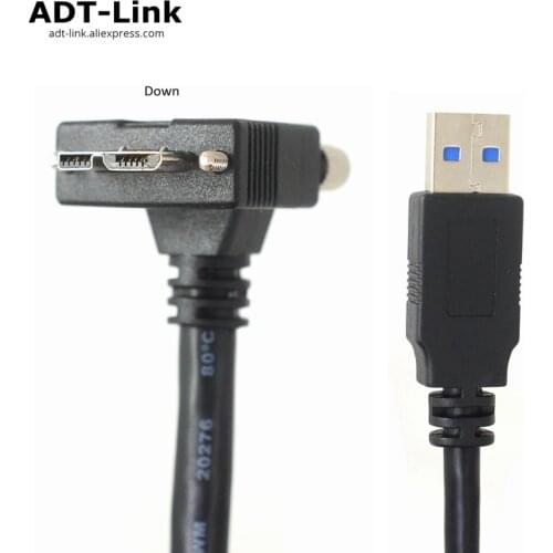 Down Angle USB Robot Machine Vision Cable elbow Gooseneck Type USB3 AM To Micro B Industrial Camera Cables USB 3.0 Micro-B
