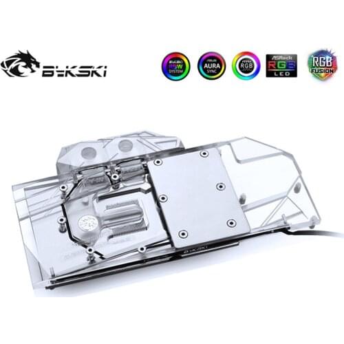 Bykski GPU Water Block Full Coverage Copper Block For ASUS DUALRTX2070 O8G EVO VGA Watercooler Heatsink A-RGB N-AS2070DUAL EVO-X