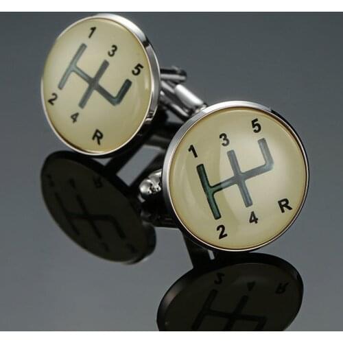 High quality Cufflinks new fashion jewelry automobile transmission Cufflinks mens business shirt suit badge pin gift