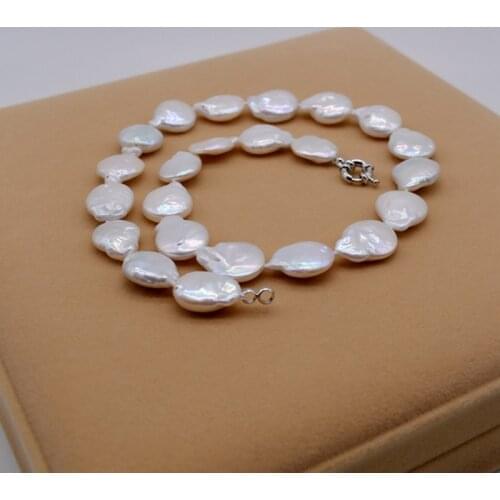 White hard pearl necklace, natural baroque pearl, fashion necklace, ladies pearl necklace, engagement jewelry