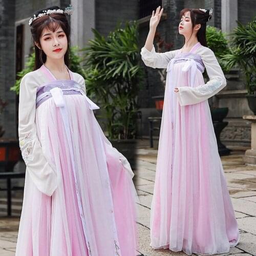 Chinese Traditional Women Hanfu Dress Fairy Princess Dresses Hanfu Folk Dance Clothing Tang Dynasty Ancient Costume
