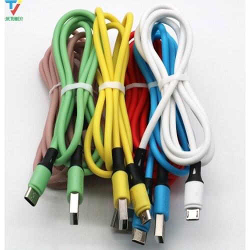 Liquid Silicone USB Cable for For IPhone Samsung Xiaomi Fast Data Charging Charger USB Cable 1m 2m 3m Wire Cord 300pcs/lot