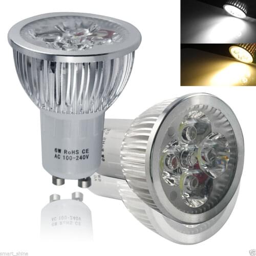 10PCS Super bright LED Lamp LED Spotlight 6W Bombillas High quality GU10 LED Bulbs Spotlight Lamps 85-265V Warm Day White