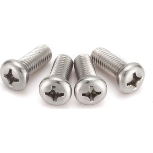 10pcs M5 Phillips Head Screws 304 Stainless Steel Bolts Cross Recessed Round Head Machine Screws M5*8mm~100mm