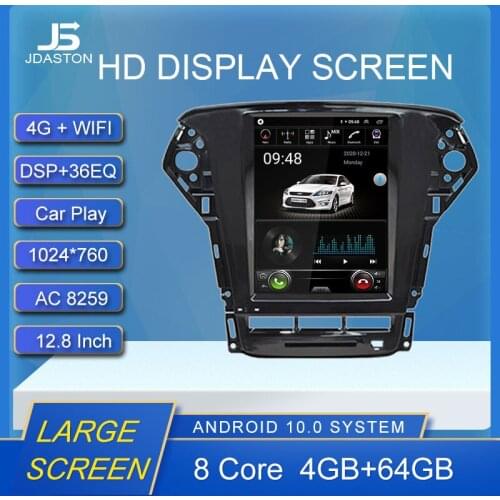 12.1 Inch Android 10 Car Multimedia Player For Ford Mondeo 2010 2011 2012 2013 2 Din Car Radio GPS Navigation WIFI Stereo DSP