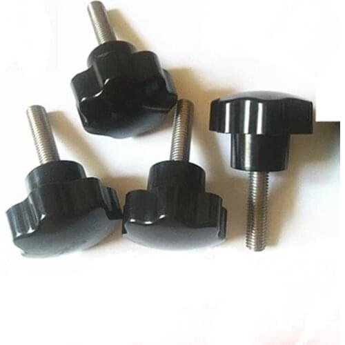 2pcs M8 Seven-star handle Bakelite plum hand screw Bakelite seven-corner knob Stainless steel star knob 10mm-80mm length