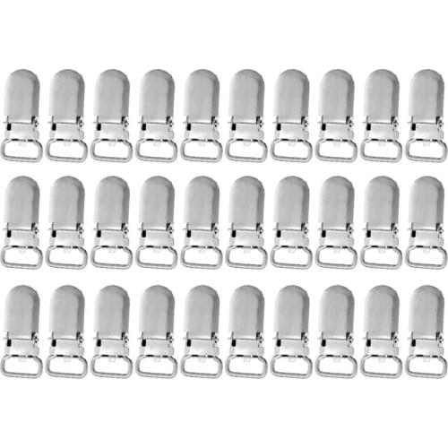 30Pcs Metal Pacifier Clips For Baby Cute Infant Soother Clasps Funny Accessories