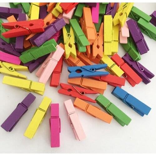50pcs 25mm 35mm 45mm Wooden Clips Memo Clips DIY Scrapbook Photo Clips Clothespin Craft Decoration Clips Pegs