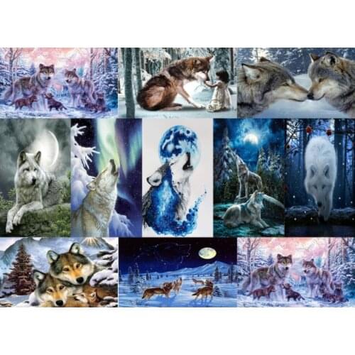 5D Diamond painting cross stitch Wolf diamond embroidery animal pattern Diamond mosaic kit artist DIY home decor