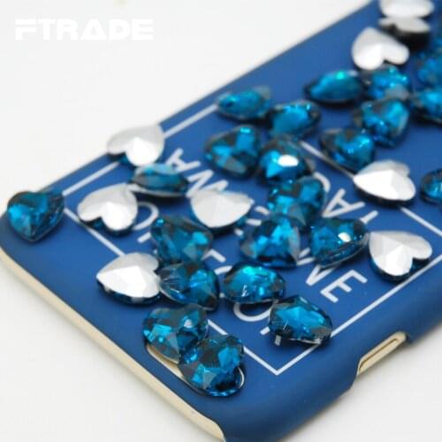 6mm 8mm 10mm 12mm 14mm 18mm 27mm Blue Zircon Color Heart-Shaped Point Back Rhinestones Glue on Glass Crystal Free shipping