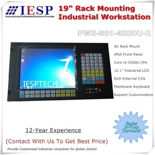 6U Embedded Industrial Computer, Core i5-4200U CPU, 4GB RAM,500GB HDD, 5-W touchscreen, rack mount HMI, touch panel pc