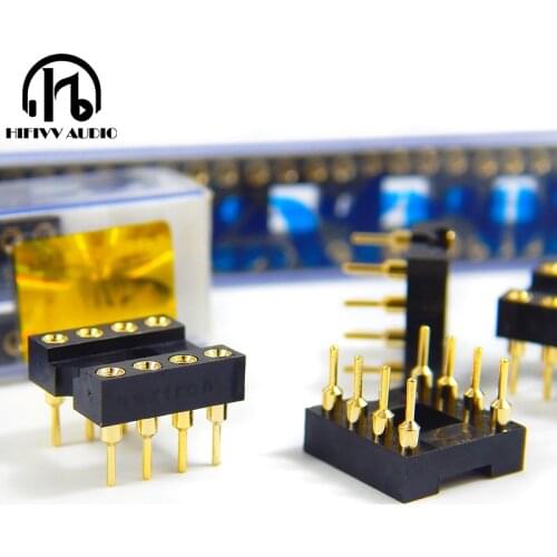 Hifivv audio hifi 8 pins DIP 8 IC socket op amp socket gold base Seat Import gold plating 10 pcs 8-pin feet IC chip socket