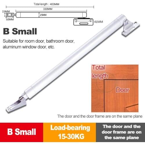 Automatic Door Closer Aluminum Alloy Soft Closure Adjustable Door Closure 90 Degree Positioning Stop Load Up To 60kg