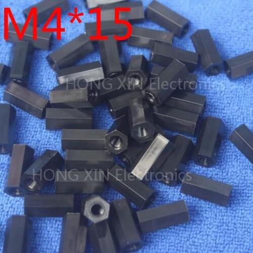 M4*15 Black 1pcs Nylon Standoff Spacer Standard M4 Plastic Female-Female 15mm Standoff Repair accessory High Quality