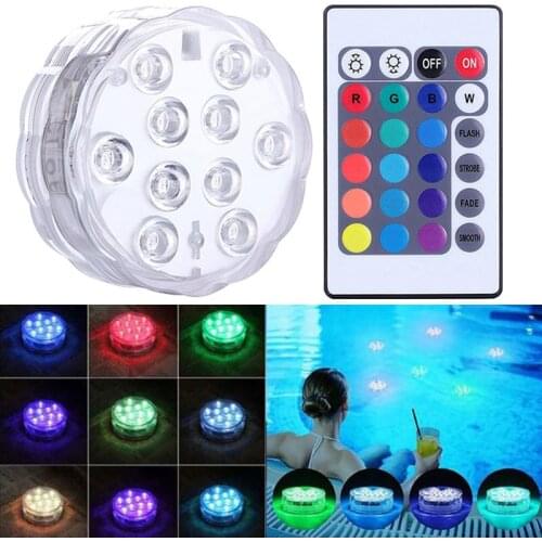 RGB Swimming Pool Lighting LED Night Lights Waterproof Underwater Fishing Light for Pools Outdoor Vase Party Garden Decoration
