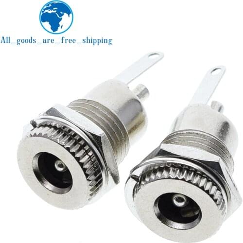 DC099 5.5 mm x 2.1mm DC Power Jack Socket Female Panel Mount Connector Metal DC-099 Open Hole 11MM 5.5*2.1 5.5*2.5