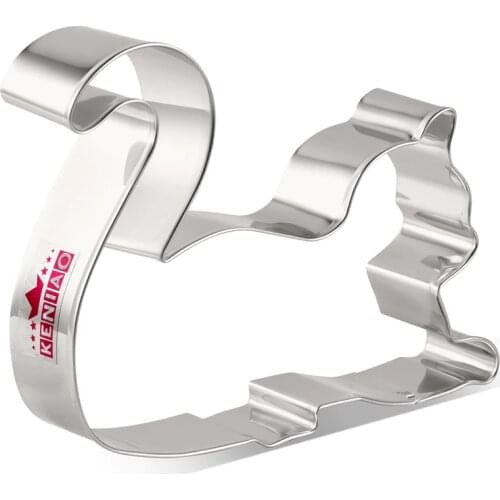 KENIAO Playing Cat Cookie Cutter for Kids - 11.8 x 9.1 cm - Biscuit and Fondant Cat Cutter - Stainless Steel