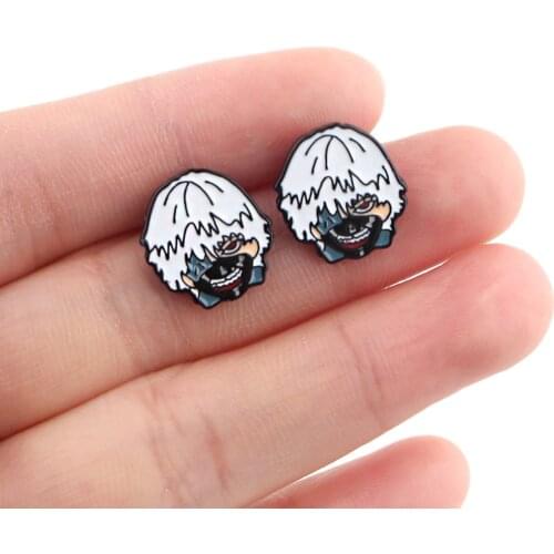DZ1202 New Anime Tokyo Ghoul Figure Stud Earrings For Womens Enamel Earrings Party Fashion Jewelry Gifts Friends Gifts