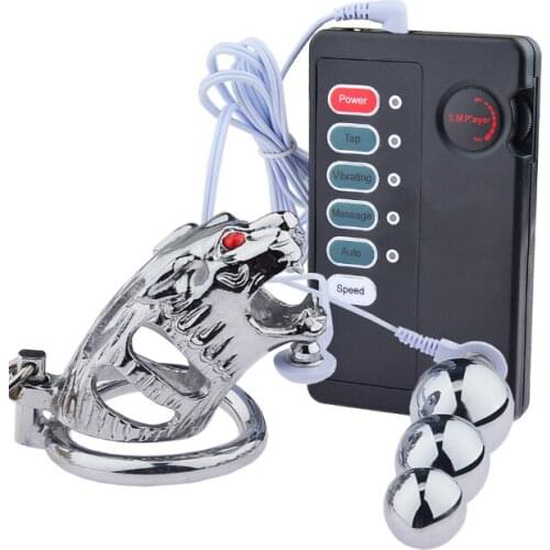 Electric Shock Penis Cage Orgasm Metal Butt Plug Bipolar Egg Vibrator Electro Sex Masturbation Torture Device Sex Toy For Man