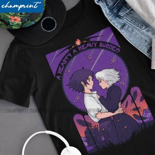 HowlS Moving Castle A HeartS A Heavy Burden T Shirt Ghibli Miyazaki Anime Tees Mens Leisure T-Shirts Gift Idea Clothing