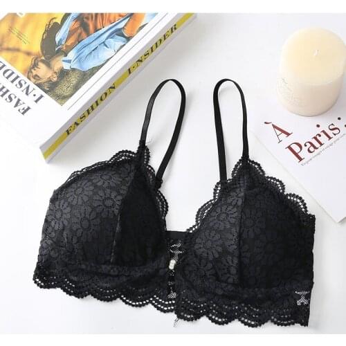 Front Buckle Lace Bra Women Bralette Soft Thin Seamless Bras Sexy Wireless Lingeries Underwear