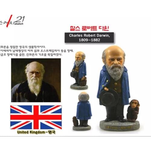 TOP COOL Gift HOME OFFICE good art theory of evolution England Charles Robert Darwin Handmade image Statue Desk Decoration