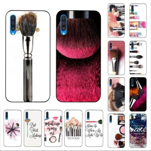 MaiYaCa Beautiful girls makeup brush painting Black TPU Soft Rubber Phone Cover for Samsung A10 20s 71 51 10s 20 40 50 70 A30s
