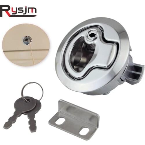 Stainless steel Flush Boat marine Latch Flush Pull Latches Slam lift handle Deck Hatch with Key marine hardware Yacht Parts