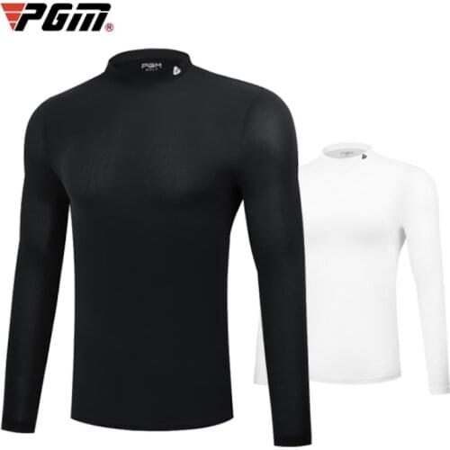 PGM Golf Men Ice Silk Bottoming Shirt Summer Sunscreen Long Sleeve T-shirt Cool Cotton Clothes Breathable YF308 Wholesale