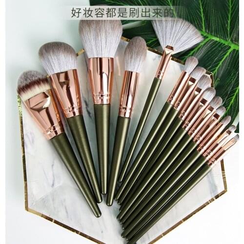 14 Pcs Makeup Brush Suit Wooden Handle Contour Powder Foundation Eye Shadow Concealer Eyebrow Blush Soft Lips Make Up Tool