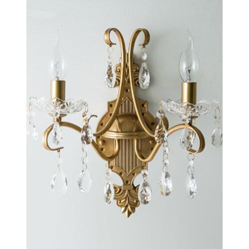 Nordic Retro Wrought Iron Wall Lamp sconce Living Room Bedroom Aisle Restaurant Creative gold Wall Light Led candle Fixtures